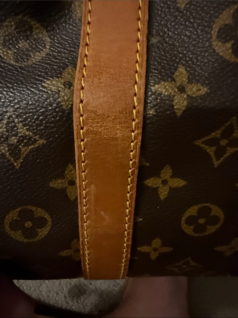 Louis Vuitton Monogram Canvas Keepall Travel Bag with Tan Trim Authentic LV 60